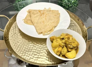 Curried Chicken Bone In & Paratha Roti